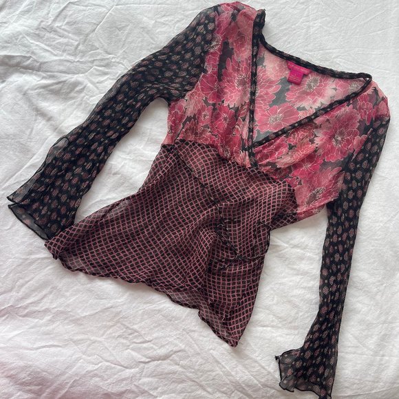Floral Sheer Babydoll Top - Picture 1 of 4